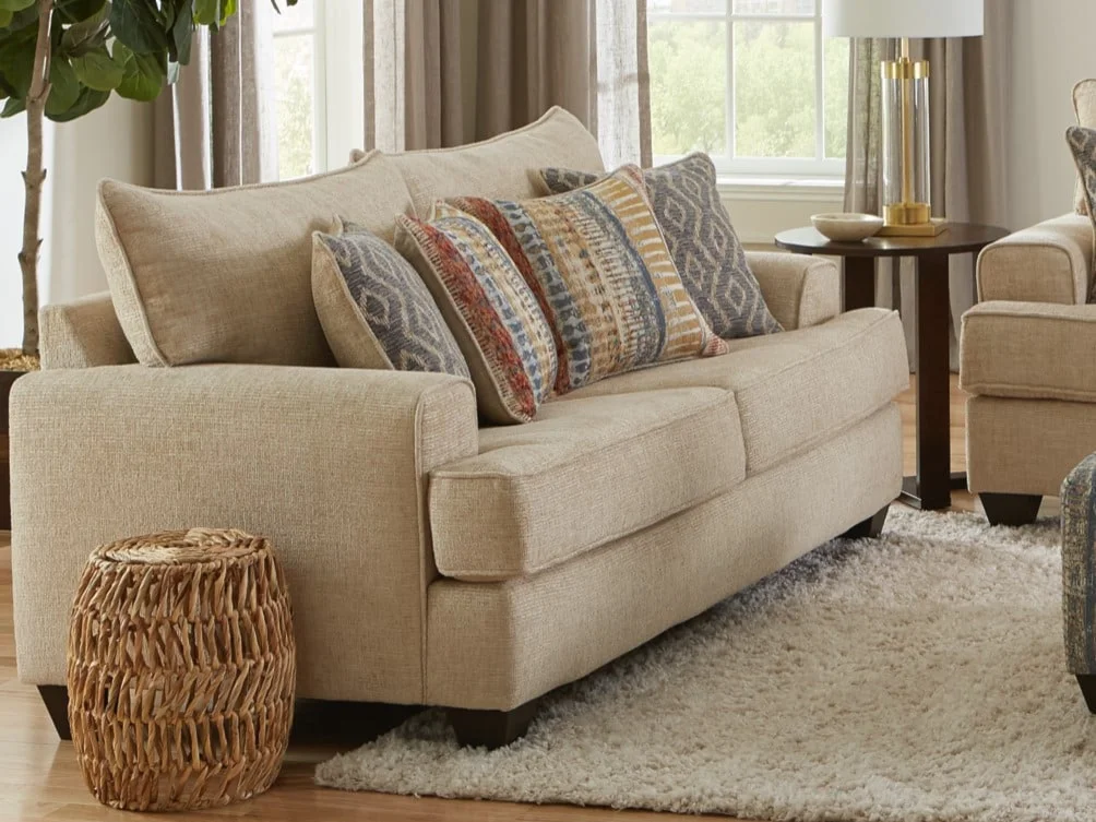 Albany Sandstone 427-00-GENS-20586 Sofa with Accent Pillows