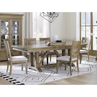 Trestle Table with 6 Chairs