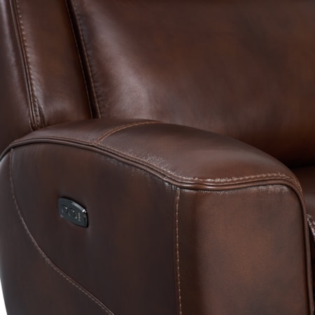 P2 Leather Power Sectional with Adj Headrest