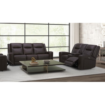 Power Reclining Sofa with Adj Headrest