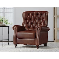 Top Grain Leather Manual Recliner with Nail Head Trim