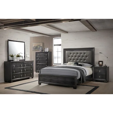 7-PC Bedroom Group Including Dresser, Mirror, Chest, Nightstand and 3-PC Queen Bed