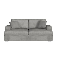 Transitional Loveseat with Oversized Track Arms