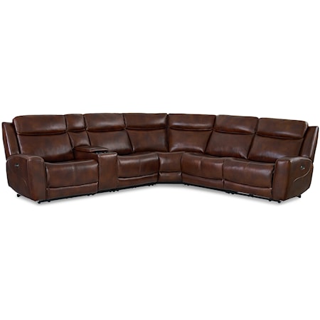 P2 Leather Power Sectional with Adj Headrest