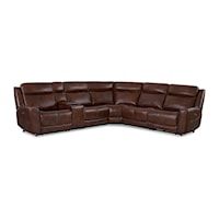 6-PC P2 Leather Power Sectional with Adj Headrest