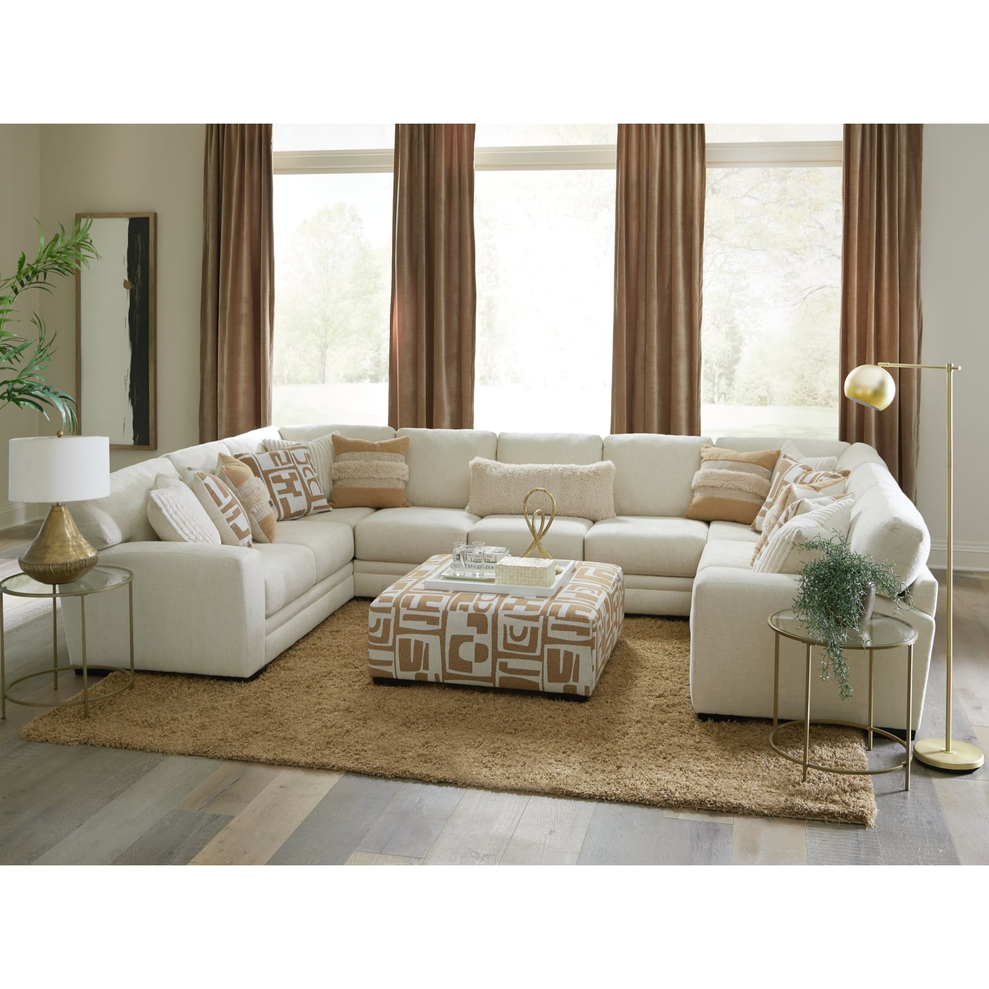 Albany 0971 Clash Natural 0971 Sectional 3 PC UShaped Sectional Sofa