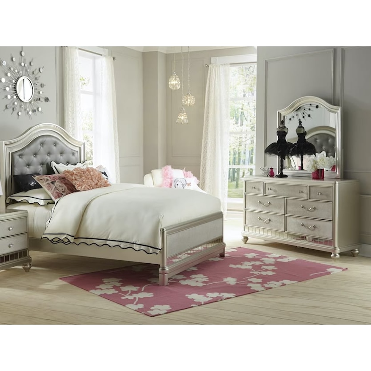 Samuel Lawrence Lil Diva Full 5-PC Bedroom Group with Mattress Set