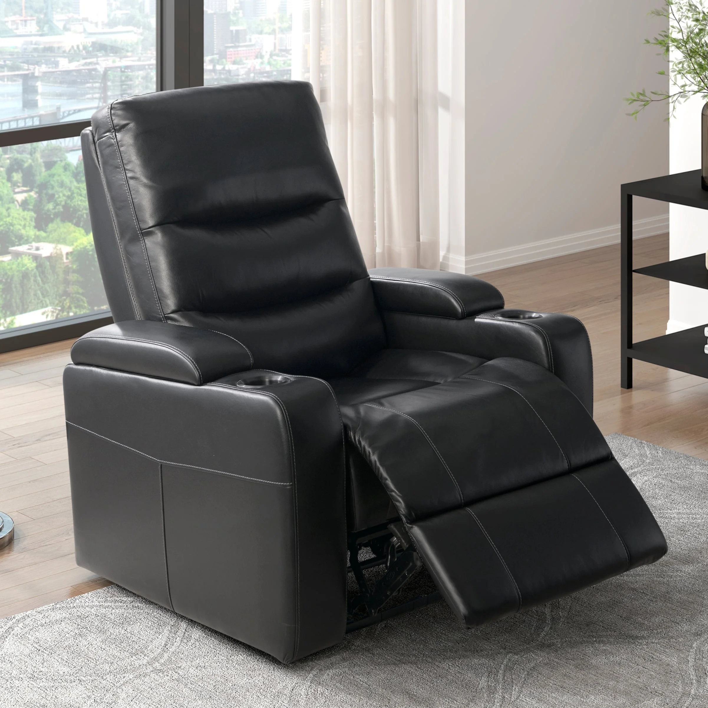 Homelegance Brantley 8559BLK-1PWH Power Reclining Chair with Power ...