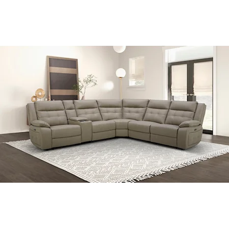 6-PC Power Reclining Sectional with Adjustable Headrest