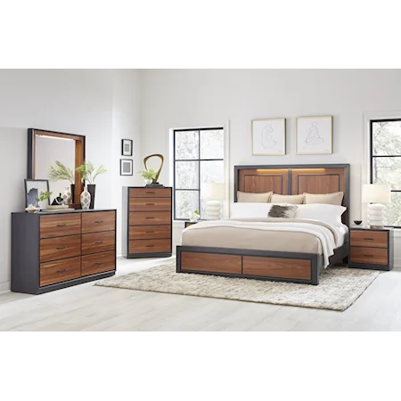 Dresser, Mirror, Chest, Nightstand and King Bed