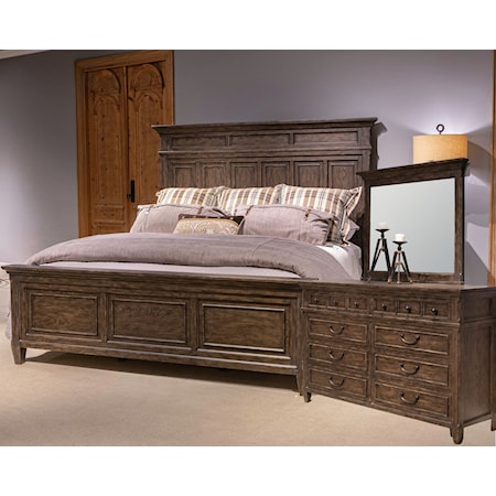 King Bed, Dresser and Mirror