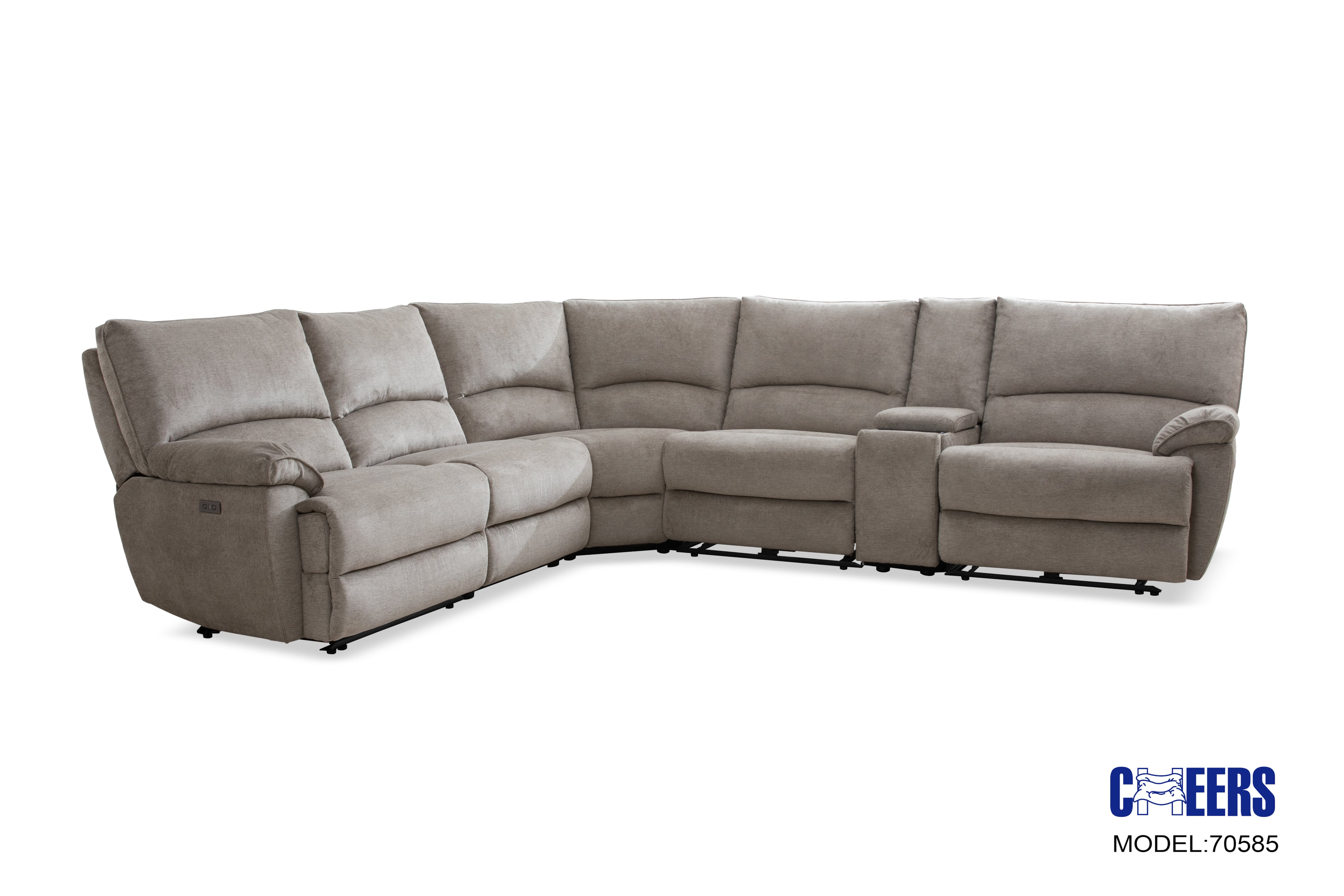 Cheers Kohl 7058525490 6PC Power Reclining Sectional with Wireless