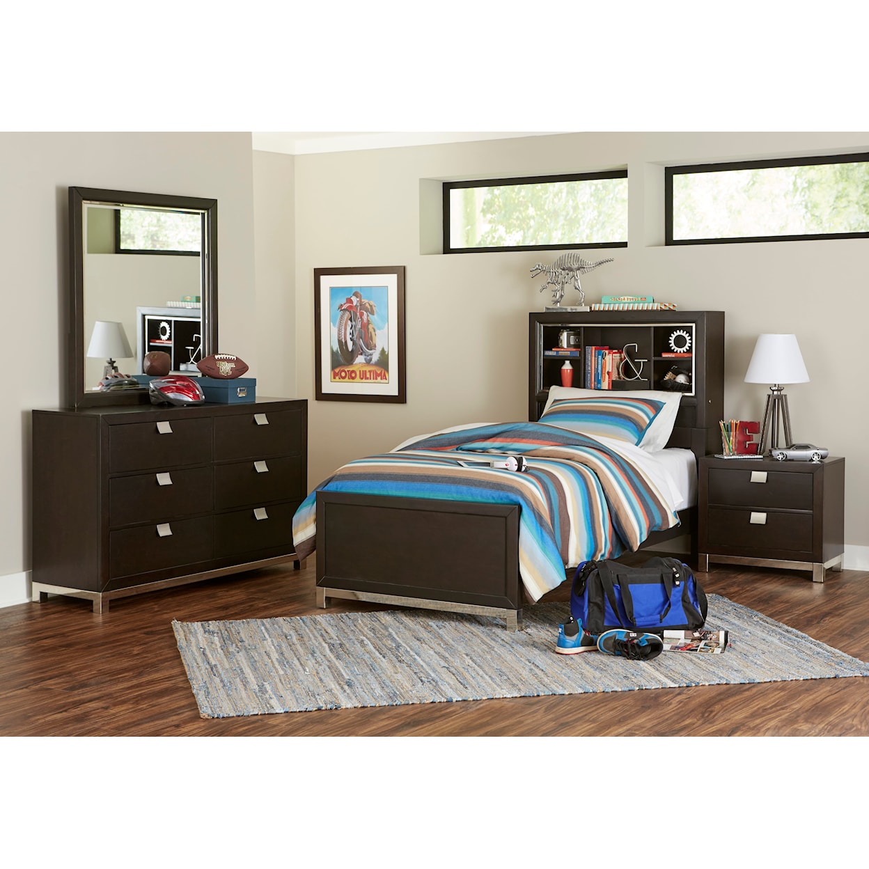 Samuel Lawrence Flanigan Full Bookcase Headboard & Footboard Storage