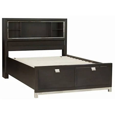 Full Bed with Bookcase Headboard & Footboard Storage