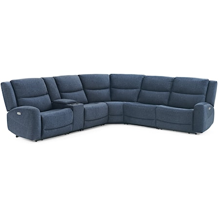 6-Pc Power Sectional with Adj Headrest