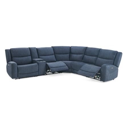 6-Pc Power Sectional with Adj Headrest