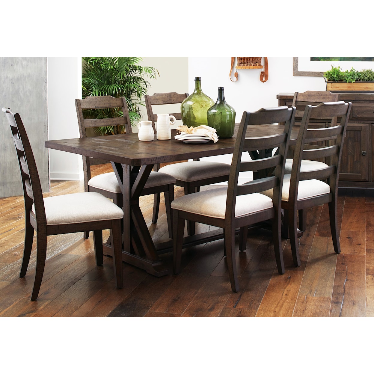 Samuel Lawrence Sawmill Rustic Table and Six Chairs