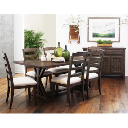 Rustic Table and Six Chairs