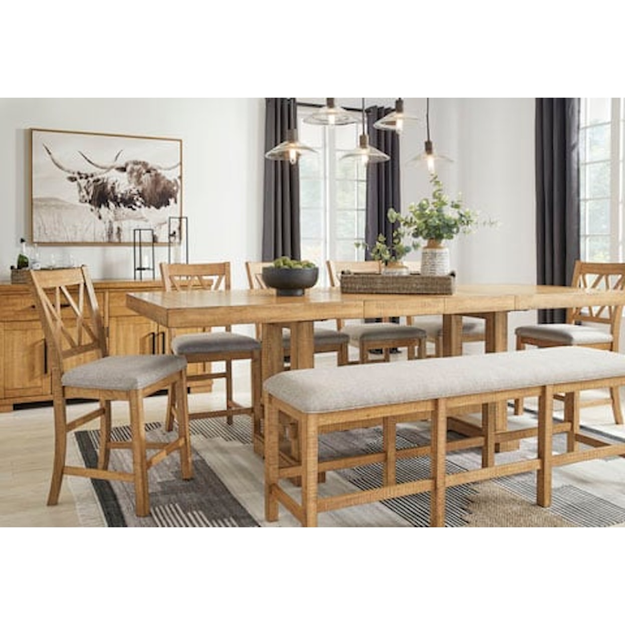 Signature Design by Ashley Havonplane 6-PC Counter Height Dining Group
