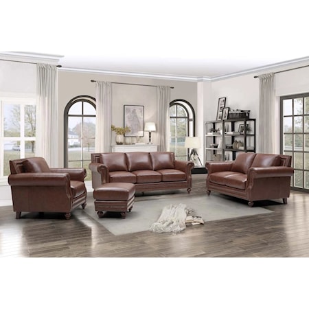 4-Pc Leather Living Room Group