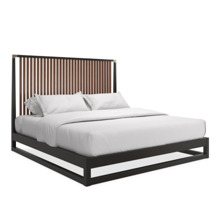 Pinstripe Slatted Bed Dark - Kg