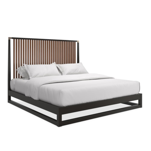 Pinstripe Slatted Bed Dark - Kg