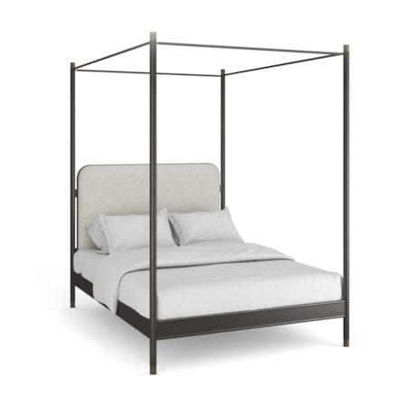 Campaign Queen Bed With Canopy