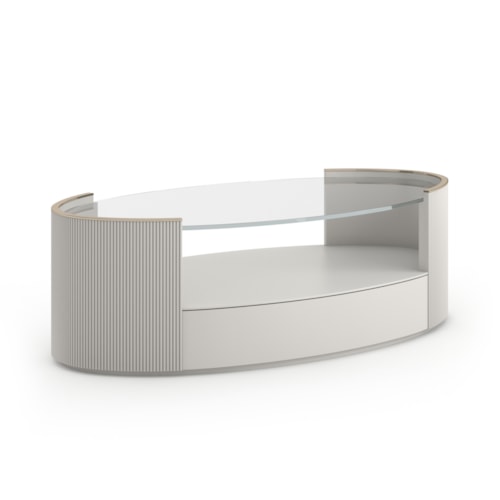 Love Oval Cocktail Table - Matte Pearl