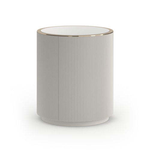 Love Round End Table - Matte Pearl