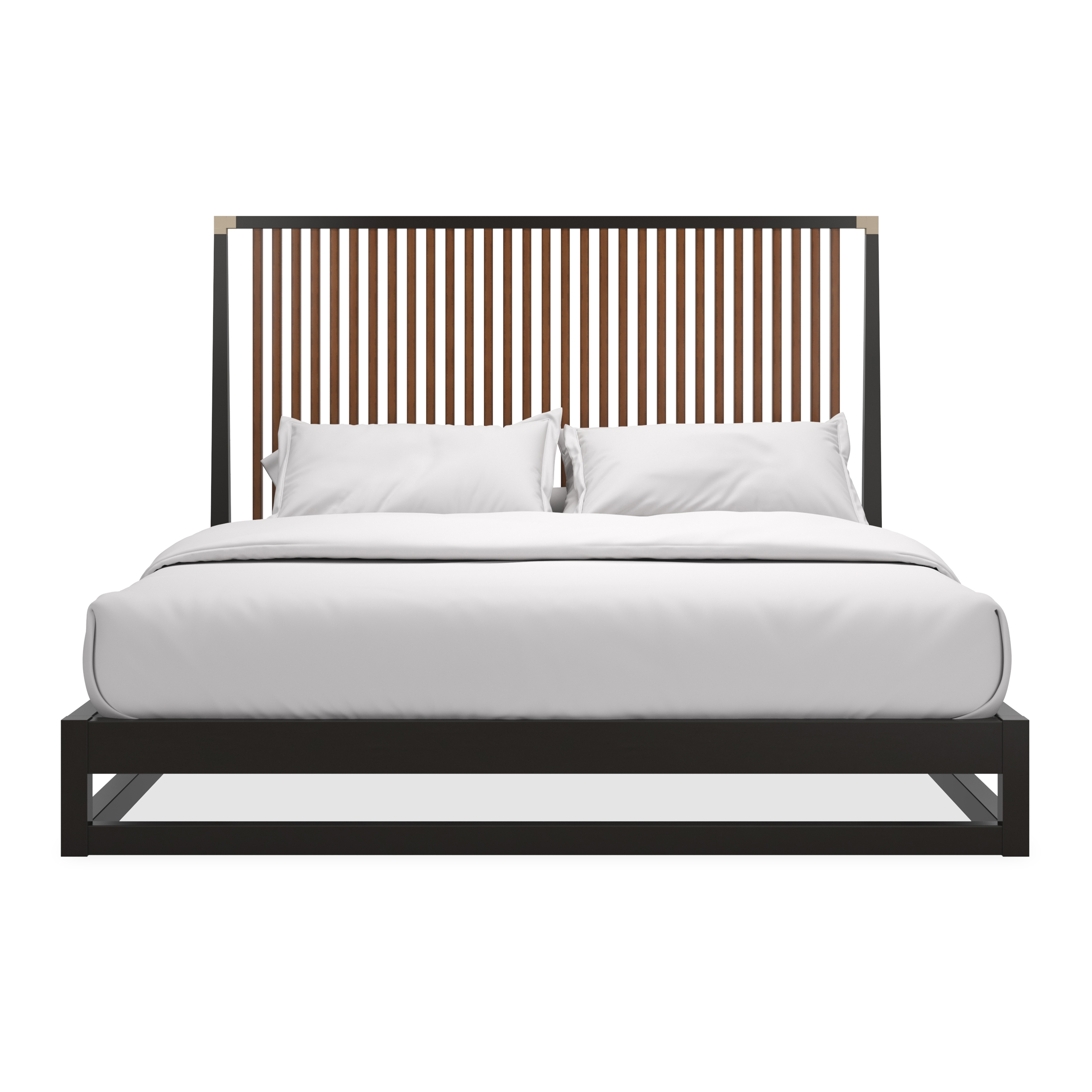 Pinstripe Slatted Bed Dark - Kg