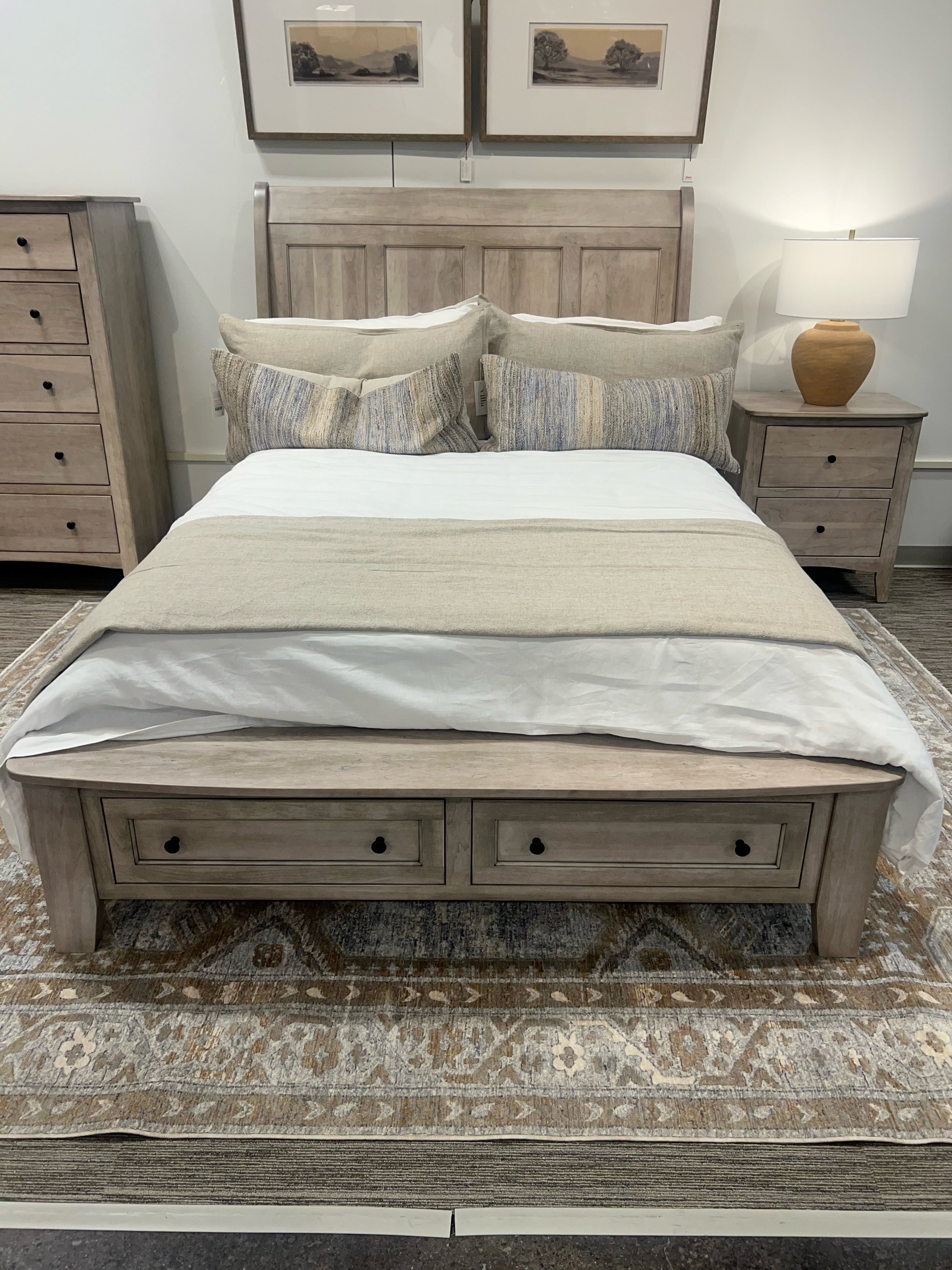 Queen Sleigh Bed with Storage