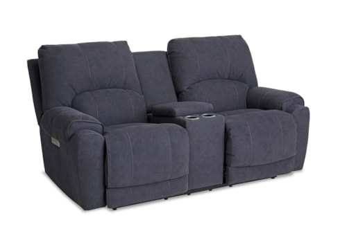 Casual Power Reclining Loveseat w/Cupholders