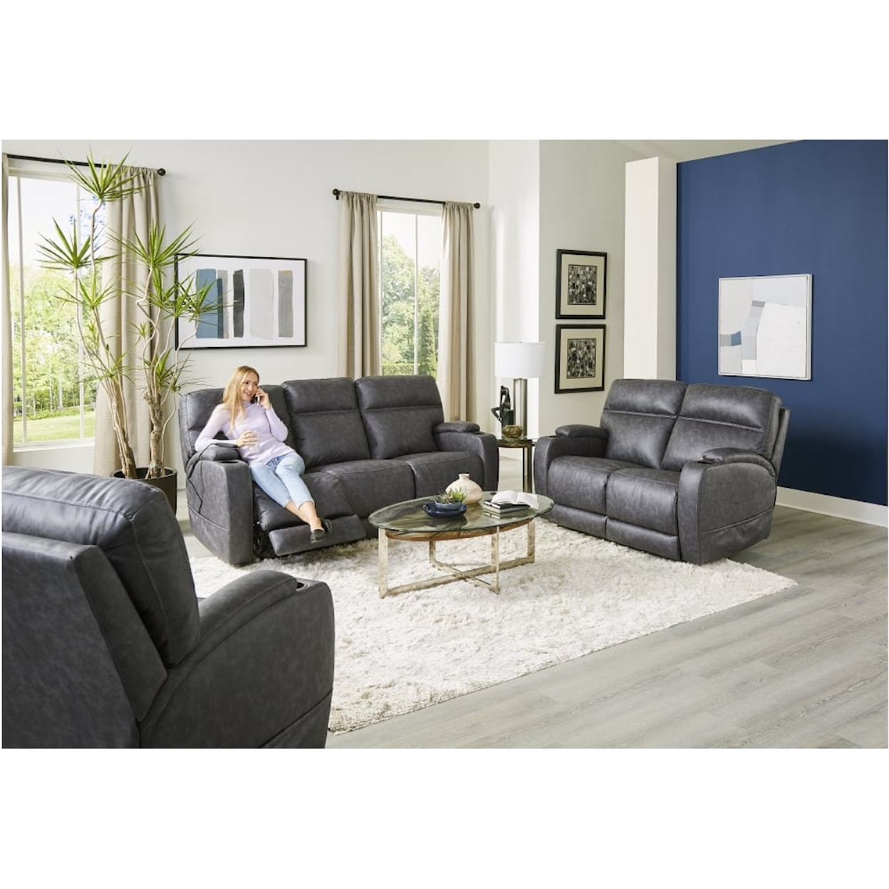 HomeStretch 200 Double Reclining Power Sofa