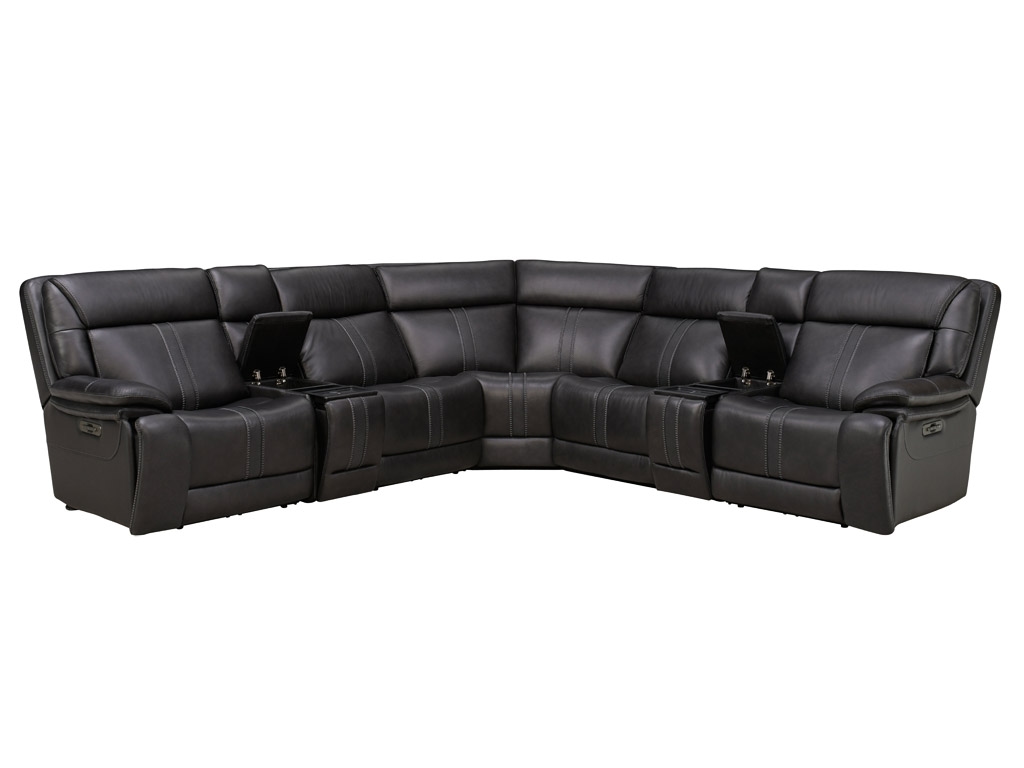 Leather Powered Sectional with Home Theater