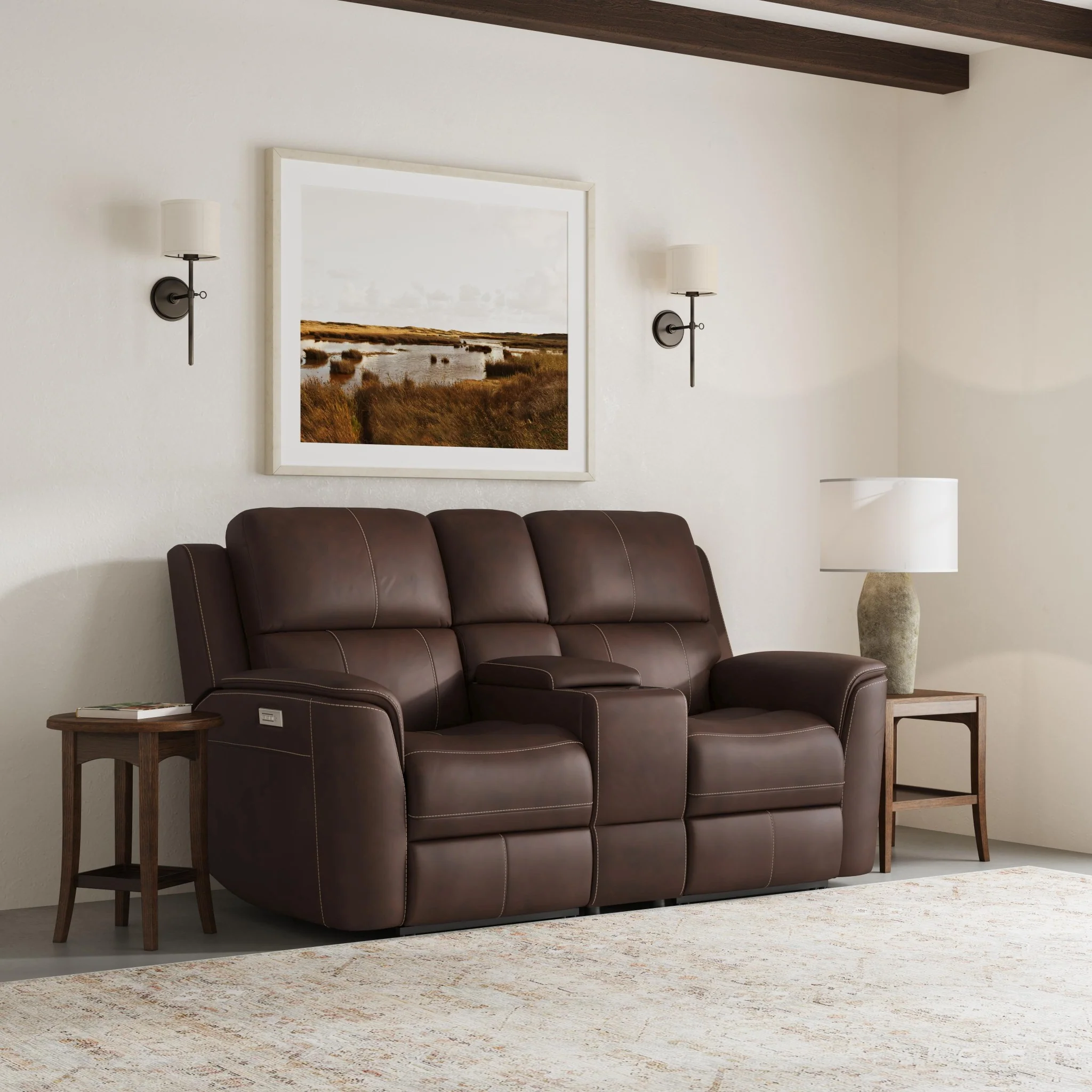 Loveseat w/Console/HR/Lumbar/Heat/Massage