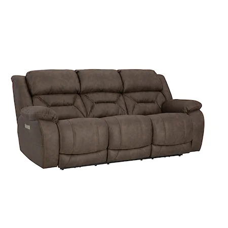 Transitional Double Reclining Zero Gravity Power Sofa