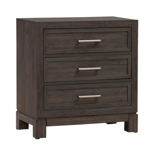 Contemporary 3-Drawer Nightstand with USB Ports