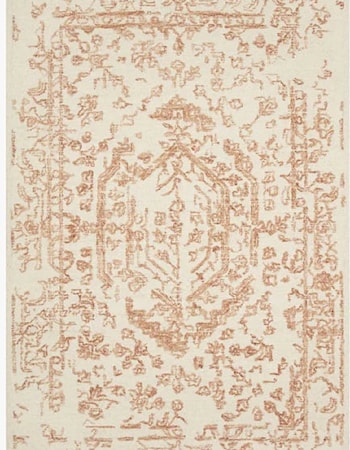 7''9' x 9''9' WHITE / RUST RUG