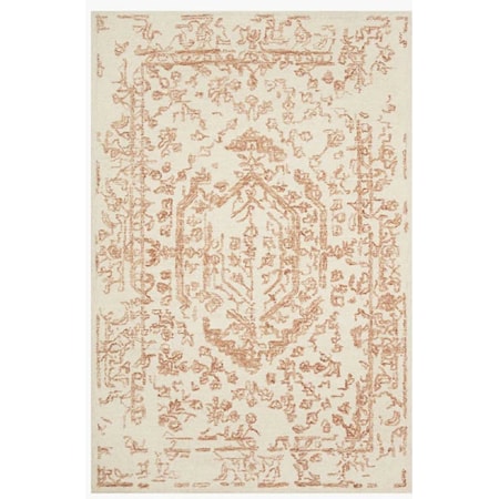 7''9' x 9''9' WHITE / RUST RUG