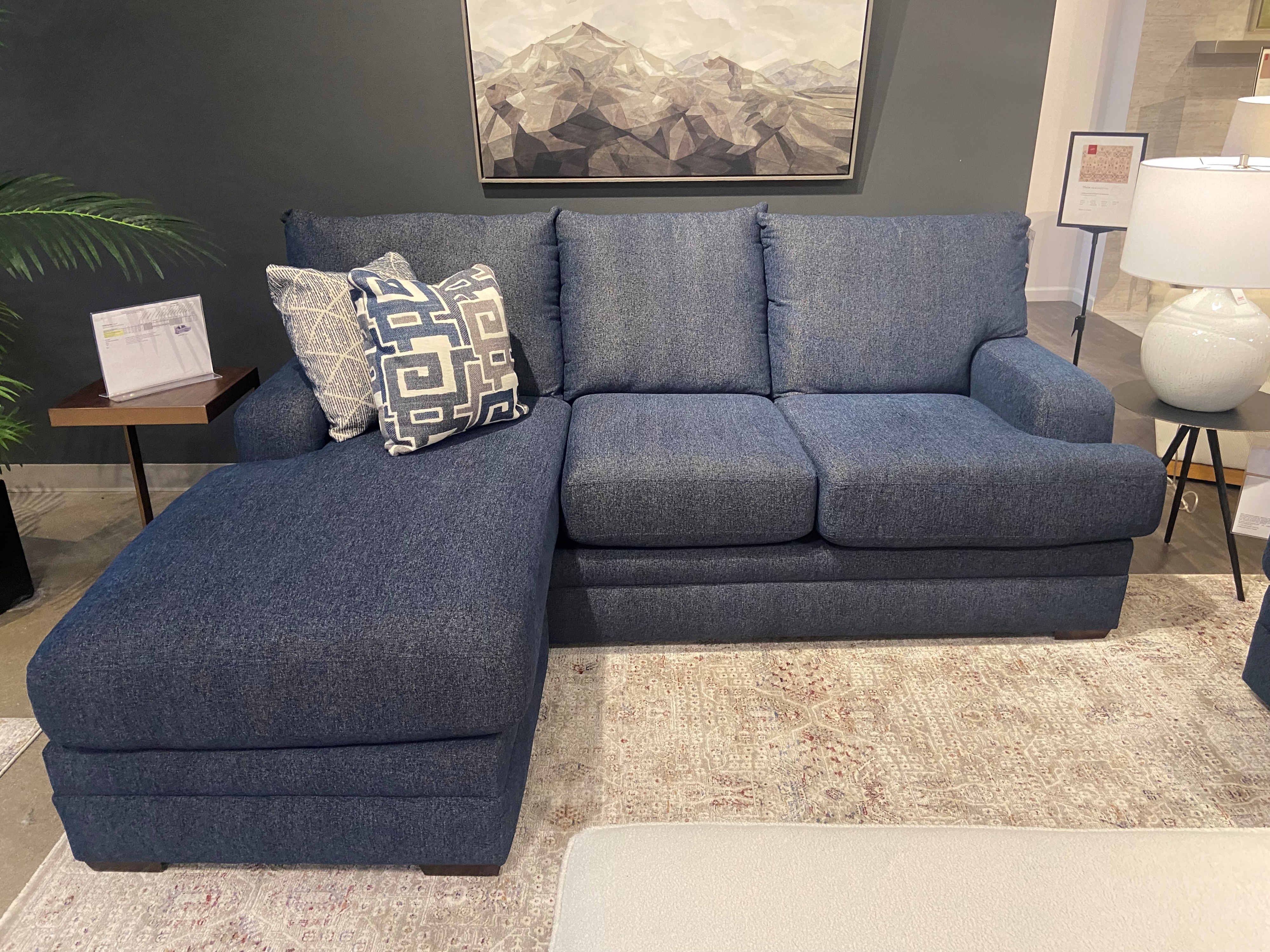 Stationary Sofa with Floating Ottoman Chaise