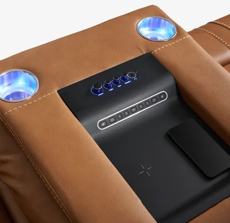 Leather Zero-G Triple Power Sofa