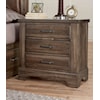 Vaughan Bassett Cool Rustic 3 Drawer Nightstand