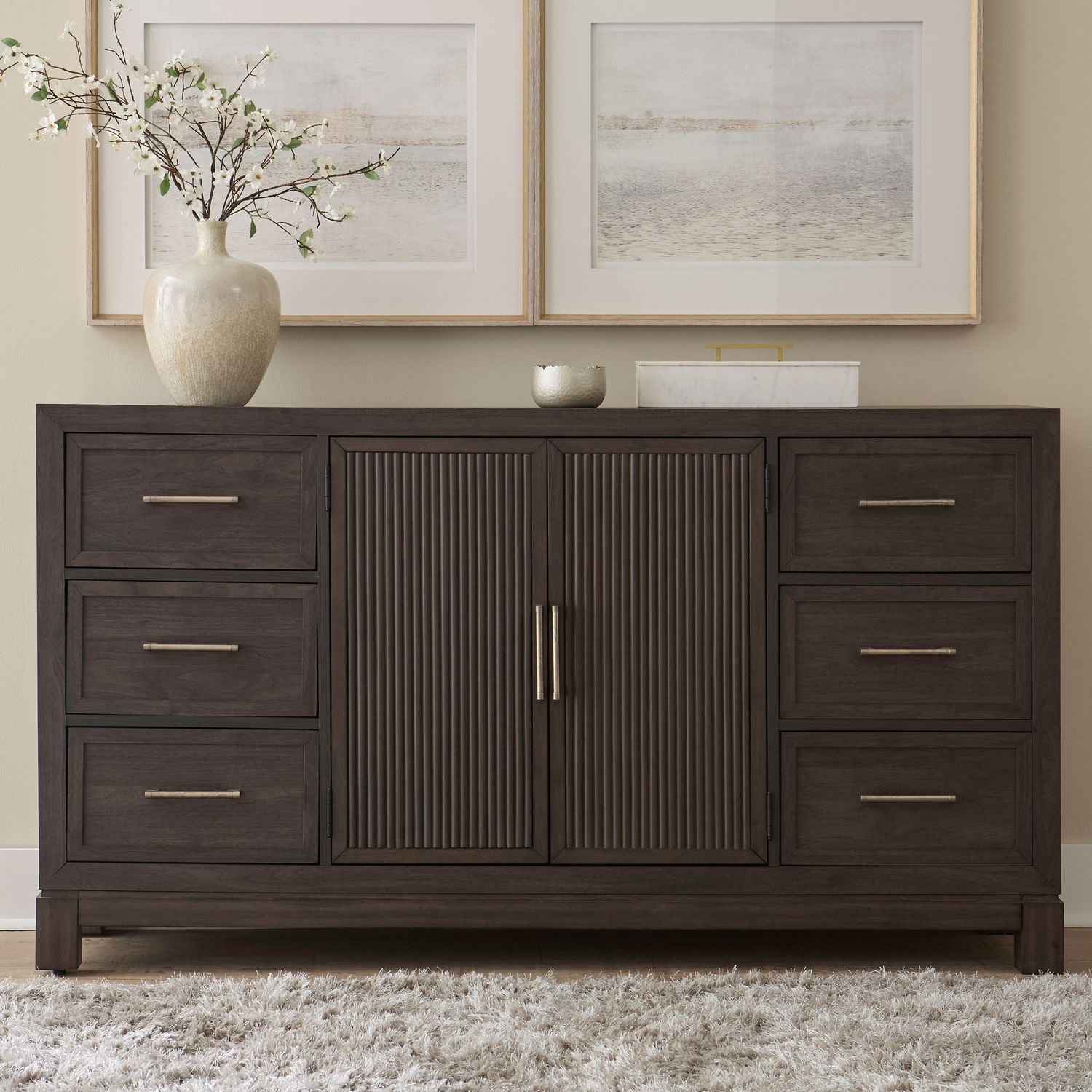 Liberty Furniture Modern Edge 6-Drawer Dresser with Doors