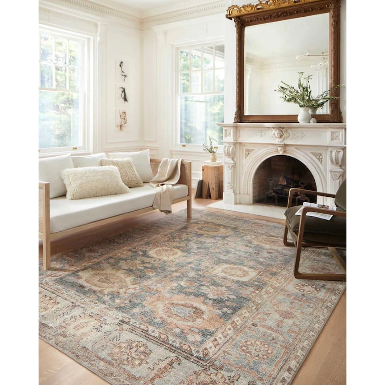 Loloi Rugs Margot 7'6" X 9'6" Ocean / Spice Rug