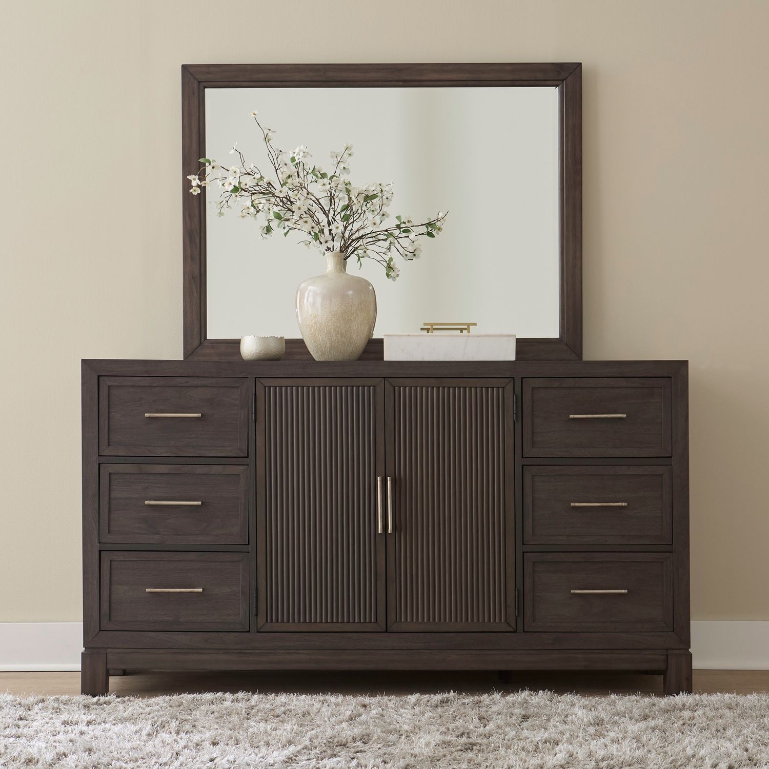 Liberty Furniture Modern Edge Dresser and Mirror Set
