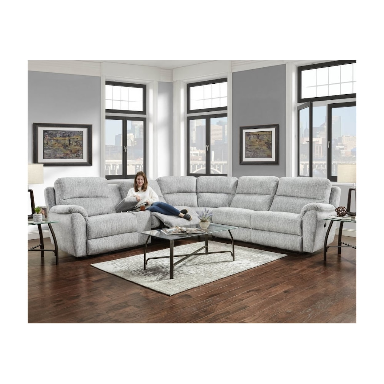 HomeStretch 205 Collection Power Reclining Sectional