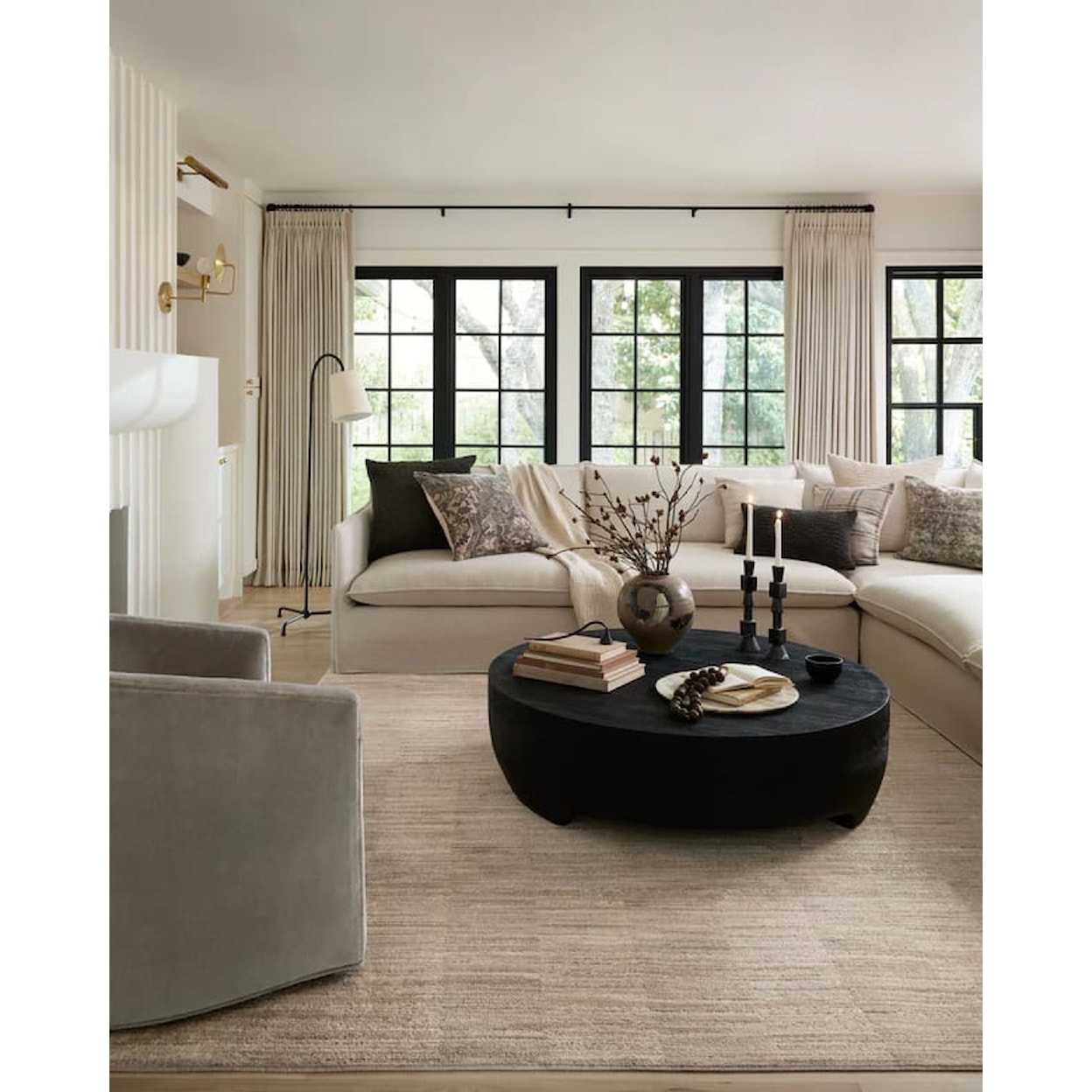 Loloi Rugs Arden 6'3'' x 9' NATURAL / PEBBLE RUG