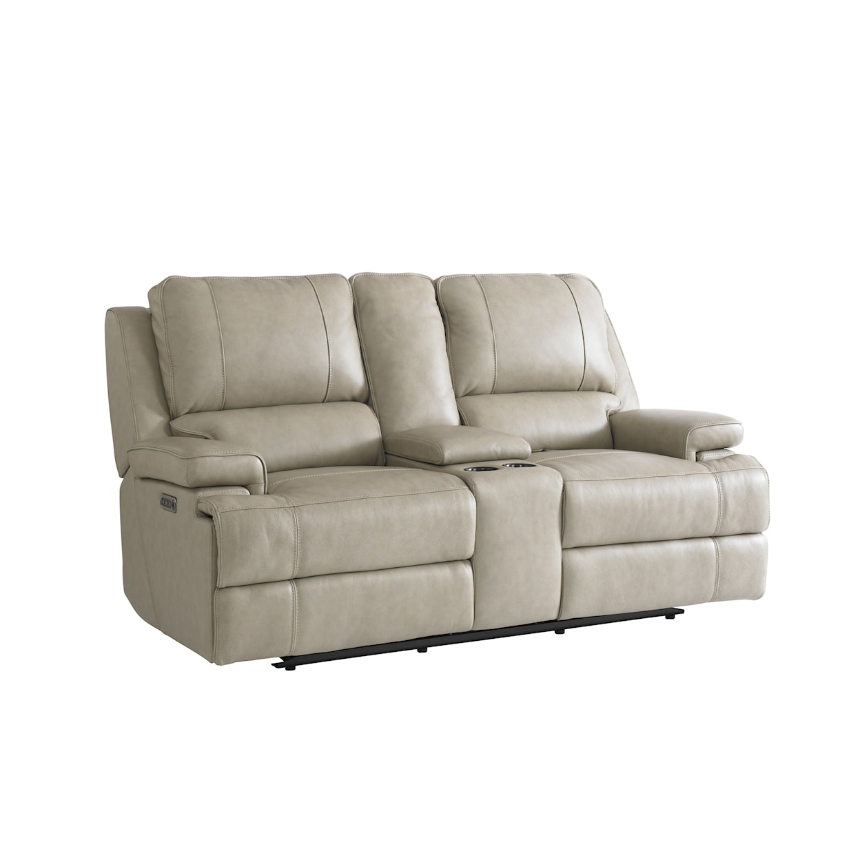 Bassett Club Level - Parsons Leather Power Loveseat