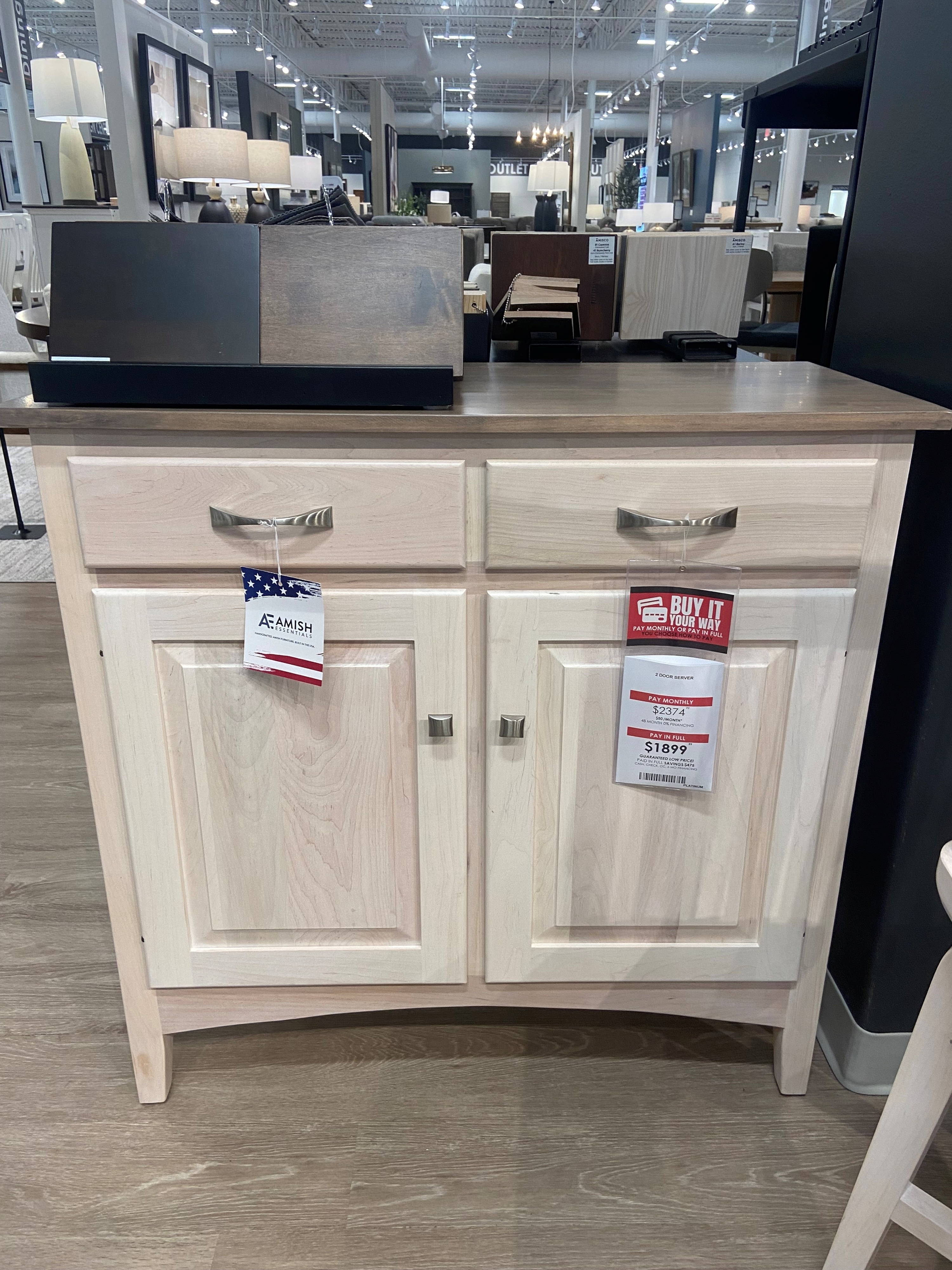 37" Maple Server - 2 Door