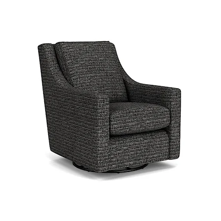 Casual Contemporary Swivel Chair with Loose-Pillow Back